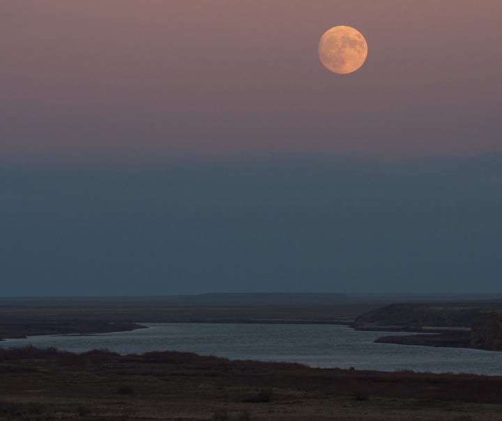 Image: Moonrise over the Syr Darya river, Sunday, Nov. 13, 2016, Baikonur, Kazakhstan. Credit: NASA/Bill Ingalls 